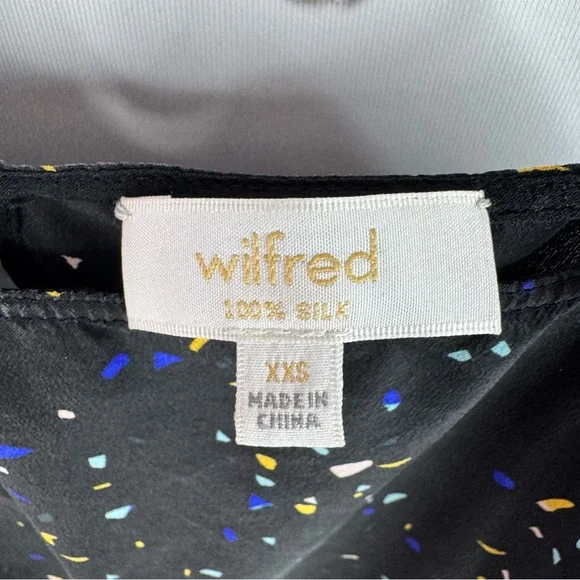 Wilfred romper 100% silk spotted dots Black Dress with Multicolor Speckles - Picture 8 of 9